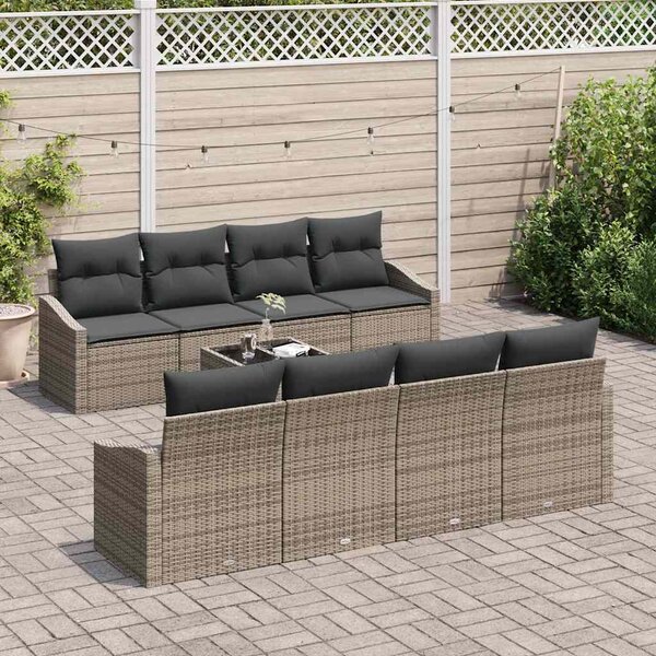 Set pohovek 9 ks Šedá polyratan 3346649