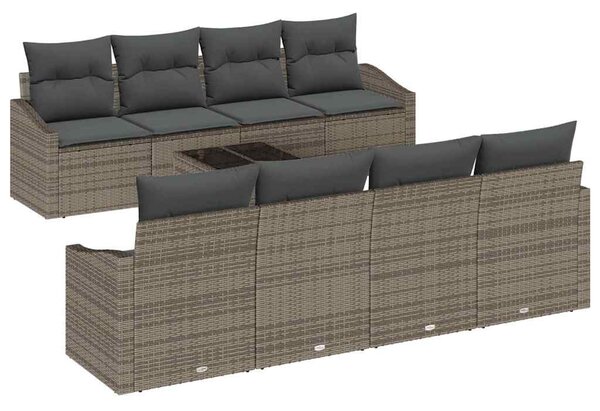 Set pohovek 9 ks Šedá polyratan 3346649