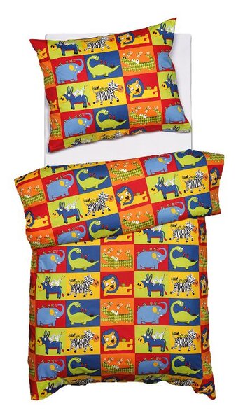 Povlečení KLASIK zoo patch pestrá 140 x 200/70 x 90 cm