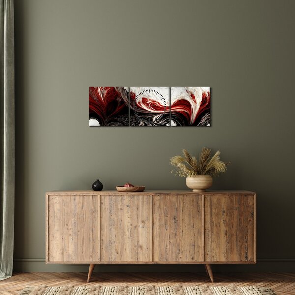 Obraz - Mramorovaná abstrakce (s hodinami) (90x30 cm)