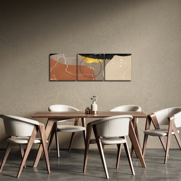 Obraz - Abstrakce (s hodinami) (90x30 cm)