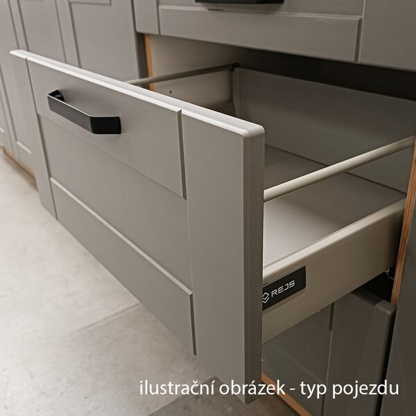 Kuchyňská linka LUNA bb | 330x270 + 180 cm | PREMIUM BOX zásuvky | UNI dvířka | bílá mat