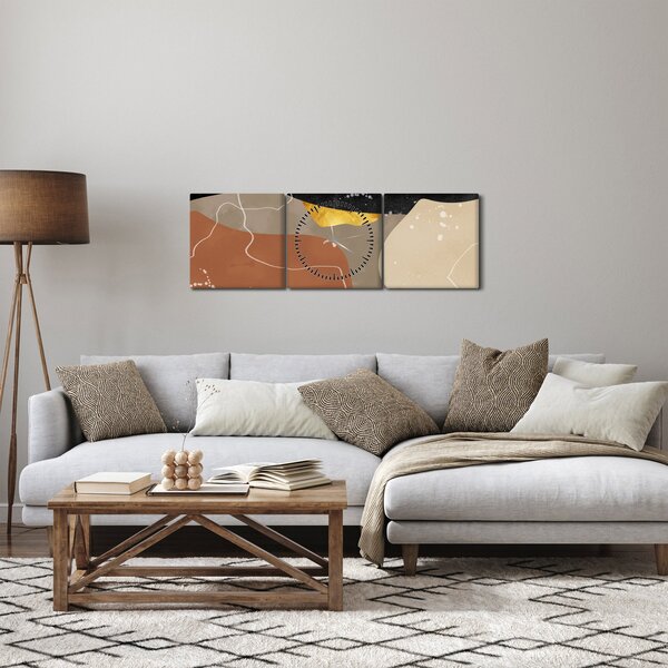 Obraz - Abstrakce (s hodinami) (90x30 cm)