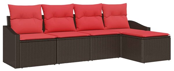Set pohovek 5 ks Hnědá polyratan 3346684