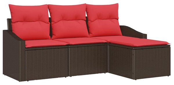 Set pohovek 4 ks Hnědá polyratan 3346674