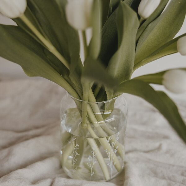 Skleněná váza Floral Clear 14 cm