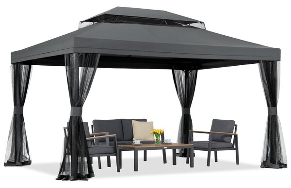Antracitový zahradní pavilon s moskytiérou Valencia 3x4 m Garden Point