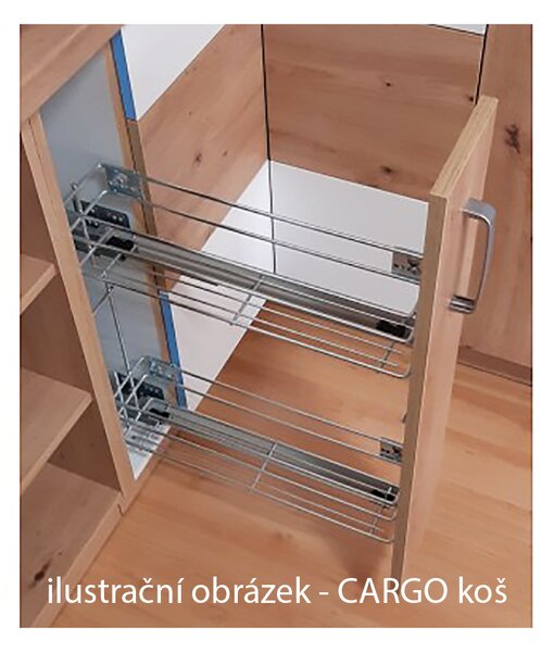 LUNA ab | dolní skříňka 15 D CARGO s výsuvnou drátěnou policí | 15 cm | artisan/bílá