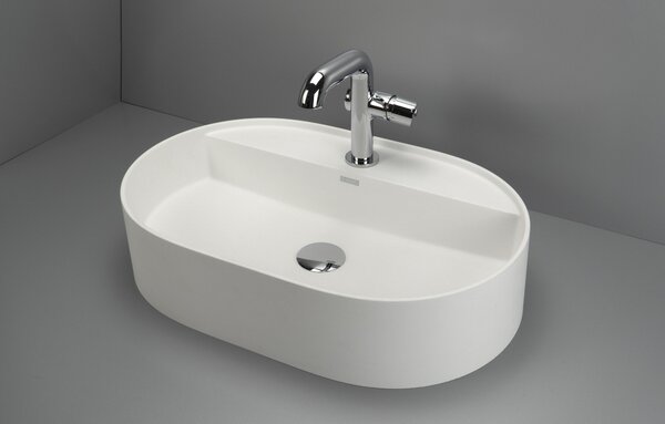 Deante Silia umyvadlo 55x35 cm oválné na pult bílá matný CQS_AU6B