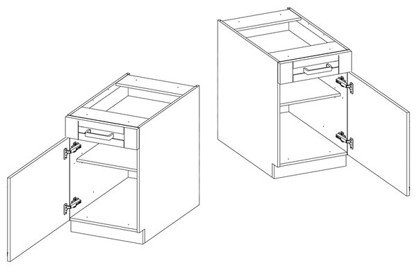 Kuchyňská linka LUNA ab | 250 cm | PREMIUM BOX zásuvka | UNI dvířka | artisan/bílá