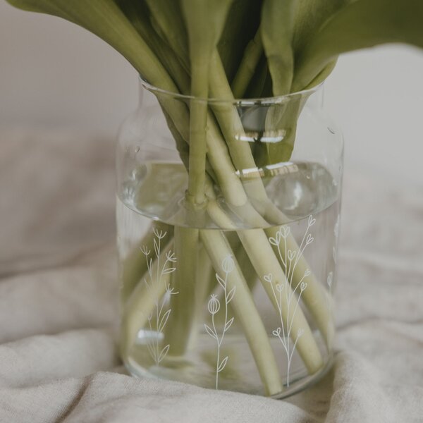 Skleněná váza Floral Clear 14 cm