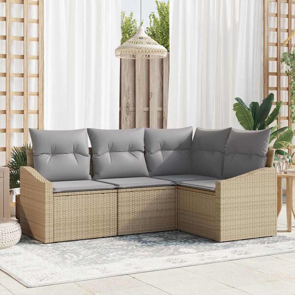 Set pohovek 4 ks Béžová polyratan 3346700