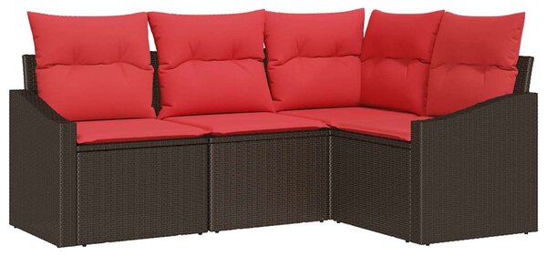 Set pohovek 4 ks Hnědá polyratan 3346704
