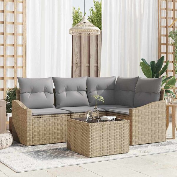 Set pohovek 5 ks Béžová polyratan 3346710