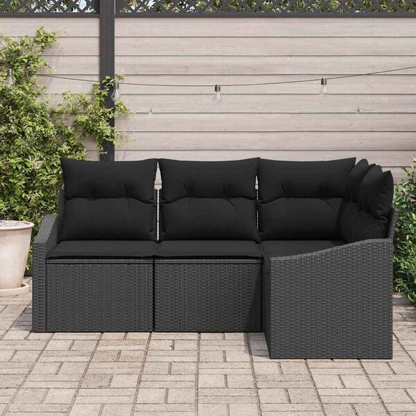 Set pohovek 4 ks Černá polyratan 3346703