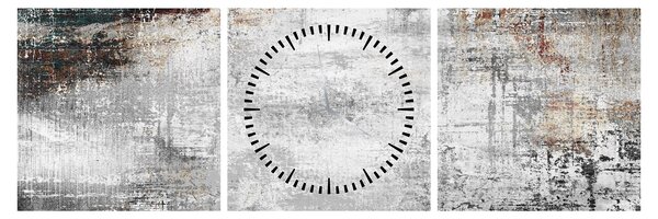 Obraz - Abstraktní texturované plátno (s hodinami) (90x30 cm)