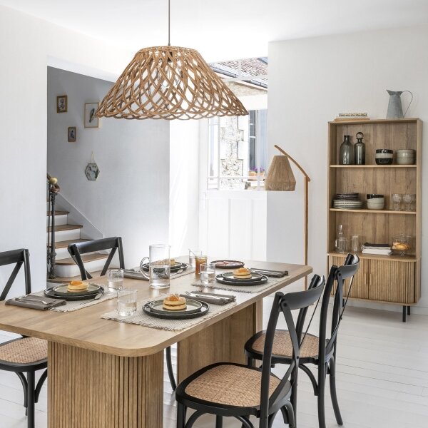 Atmosphera - Stojací lampa PALM 1xE27/60W/230V bambus/konopí