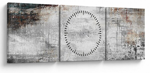 Obraz - Abstraktní texturované plátno (s hodinami) (90x30 cm)
