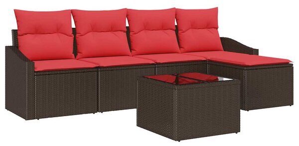 Set pohovek 6 ks Hnědá polyratan 3346694