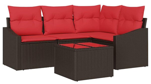 Set pohovek 5 ks Hnědá polyratan 3346714