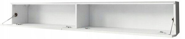Televizní skříňka s LED osvětlením 180 cm WILLA D - dub wotan / lesklá černá