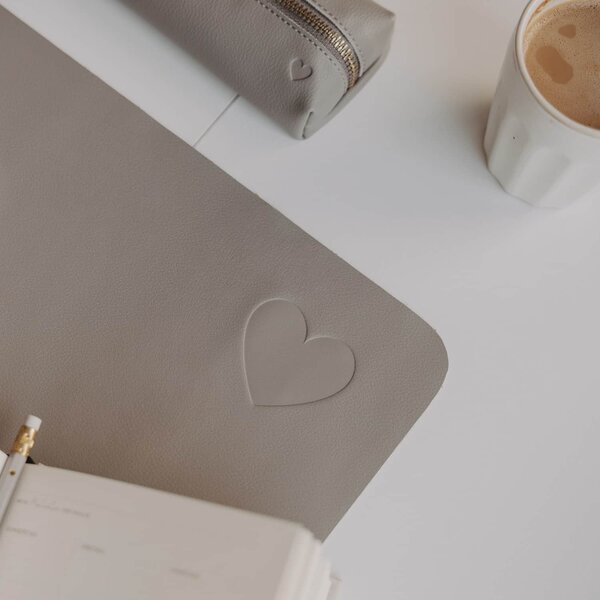 Podložka na pracovní stůl Heart Grey 80 x 40 cm
