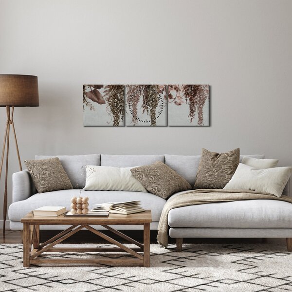 Obraz - Rostliny (s hodinami) (90x30 cm)