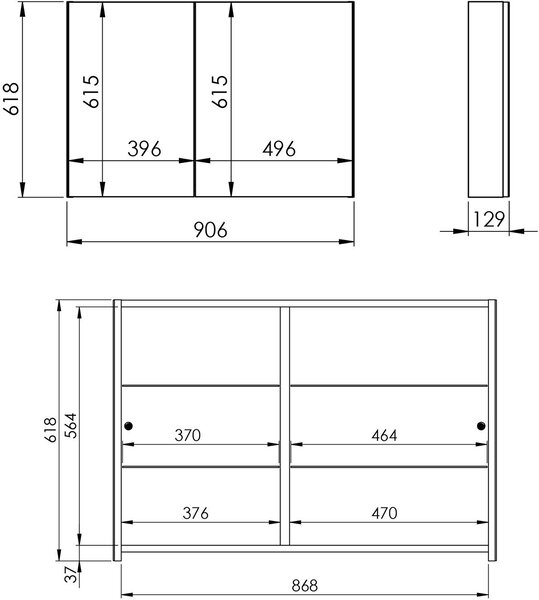 Elita Basic skříňka 90.6x12.9x61.8 cm boční závěsná RE060900030000