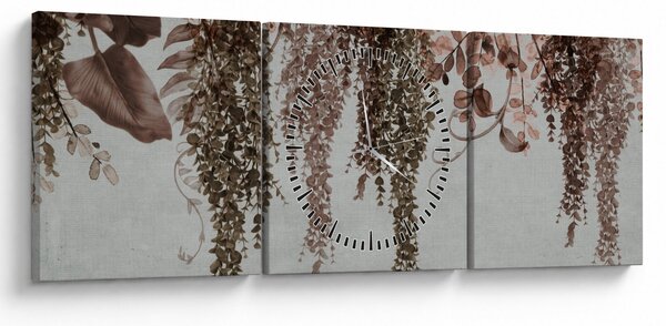 Obraz - Rostliny (s hodinami) (90x30 cm)