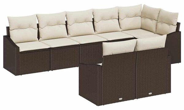 Set pohovek 8 ks Hnědá polyratan 3346768