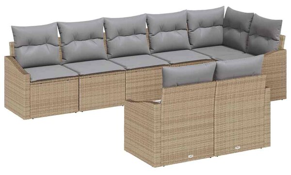 Set pohovek 8 ks Béžová polyratan 3346770