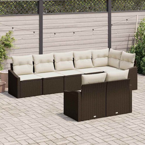 Set pohovek 8 ks Hnědá polyratan 3346768