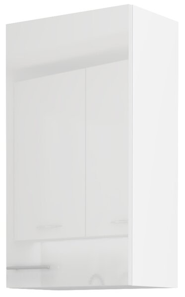 LARA wh | horní skříňka 50G-90 1F s policemi | 50 cm | UNI dvířka | VYSOKÁ | bílá lesk