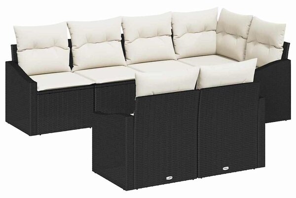 Set pohovek 7 ks Černá polyratan 3346757