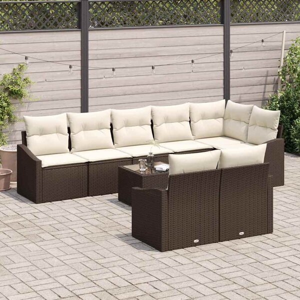 Set pohovek 9 ks Hnědá polyratan 3346778