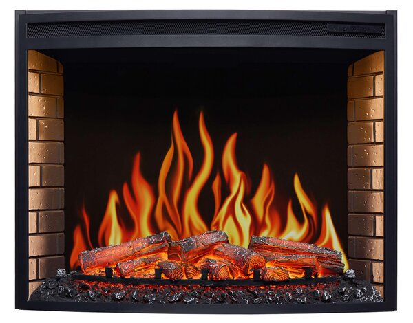 Elektrický krb ArtiFlame AF33, vestavný elektrický krb s topným výkonem 1800 W, realistický efekt plamenů, LED osvětlení, dálkové ovládání, časovač, černý