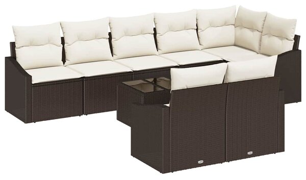 Set pohovek 9 ks Hnědá polyratan 3346778