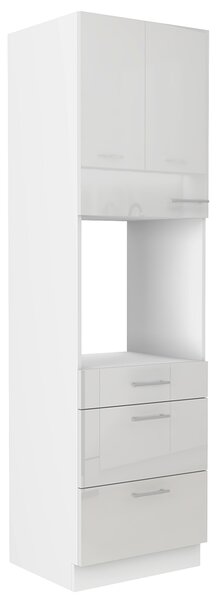 LARA wh | vysoká skříňka 60 DPS-210 3S 1F na vestavnou troubu | 60 cm | UNI dvířka | bílá lesk