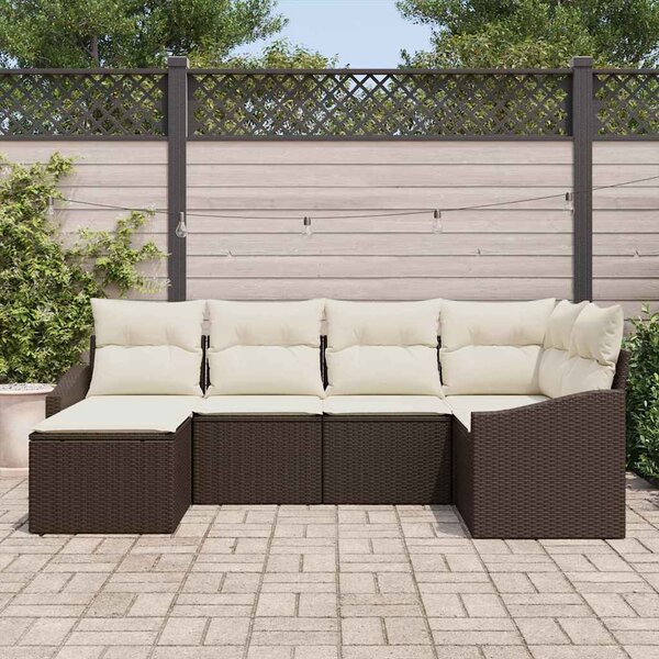 Set pohovek 6 ks Hnědá polyratan 3346788