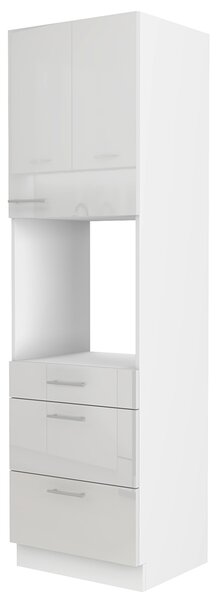 LARA wh | vysoká skříňka 60 DPS-210 3S 1F na vestavnou troubu | 60 cm | UNI dvířka | bílá lesk