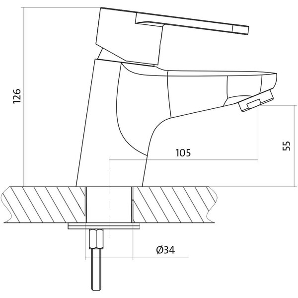 Cersanit Cari umyvadlová baterie stojící chrom S951-040