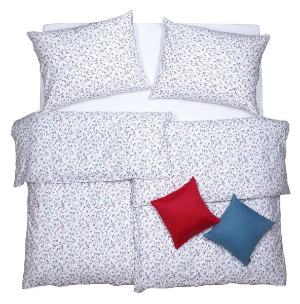 Povlečení KLASIK suchomilka bílomodročervená 140 x 200/70 x 90 cm