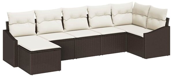 Set pohovek 7 ks Hnědá polyratan 3346808
