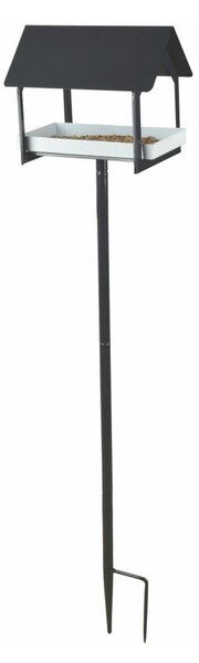 Antracitová kovová ptačí budka se zápichem Esschert Design, výška 126 cm