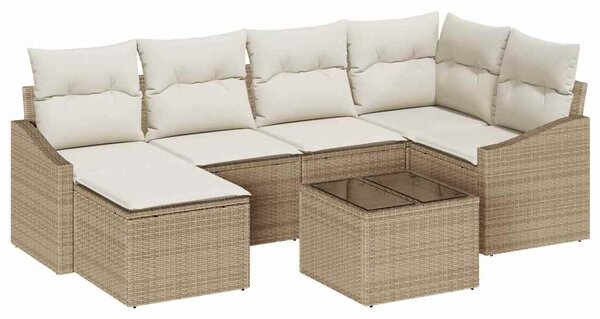 Set pohovek 7 ks Béžová polyratan 3346801