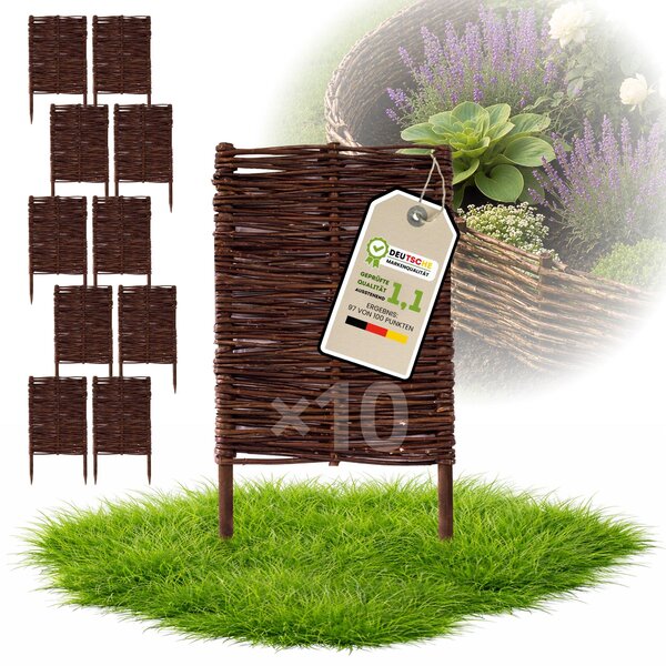 Floranica 10 kusů Vrbový plot 60 cm x 30 cm – Zahradní plot z vrbového proutí Palisáda Přírodní oplocení Ohraničení záhonu