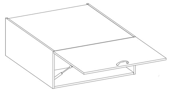 LARA gr | horní skříňka 60NAGU-36 1F výklopná | 60 cm | HLUBOKÁ | šedá lesk
