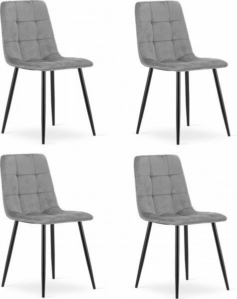Židle Valora KARA světle šedá x4 - Sada 4 světle šedých židlí s moderním designem