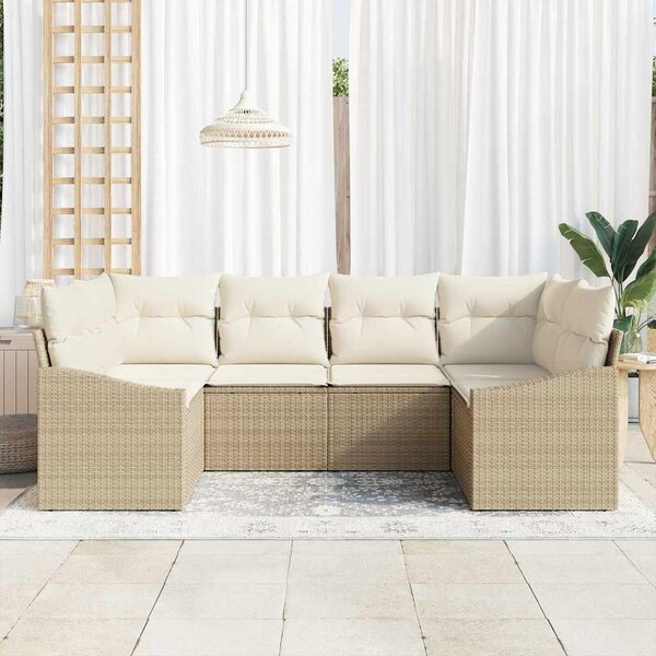 Set pohovek 6 ks Béžová polyratan 3346861
