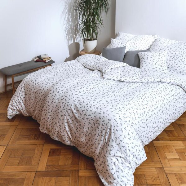 Povlečení JERSEY letadla bílošedá 140 x 200/70 x 90 cm
